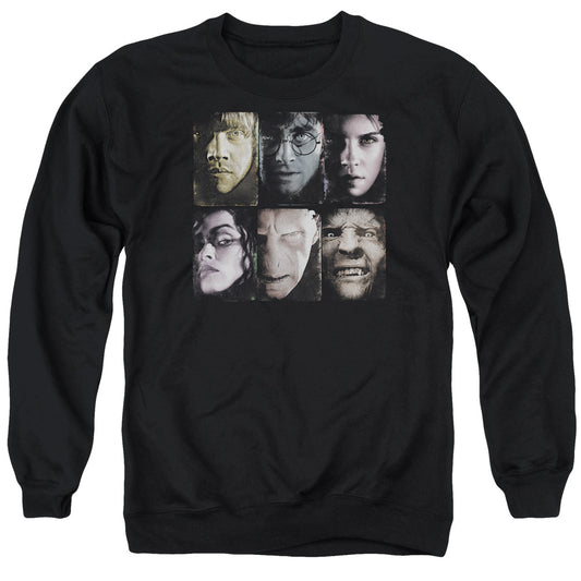 Harry Potter Horizontal Heads Mens Crewneck Sweatshirt Black