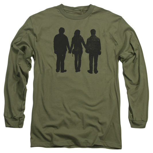 Harry Potter Three Stand Alone Mens Long Sleeve Shirt Military Green