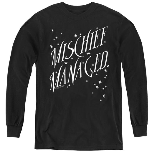 Harry Potter Mischief Managed 4 Long Sleeve Kids Youth T Shirt Black