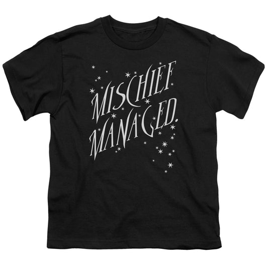 Harry Potter Mischief Managed 4 Kids Youth T Shirt Black
