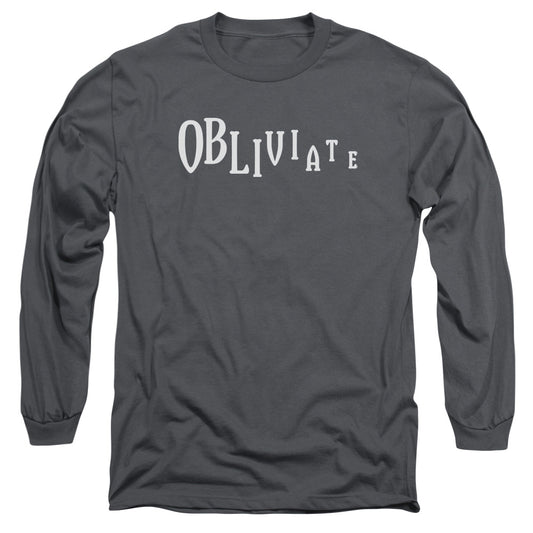 Harry Potter Obliviate Mens Long Sleeve Shirt Charcoal