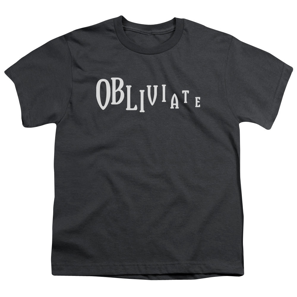 Harry Potter Obliviate Kids Youth T Shirt Charcoal