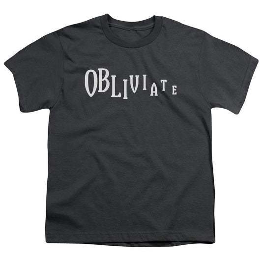 Harry Potter Obliviate Kids Youth T Shirt Charcoal