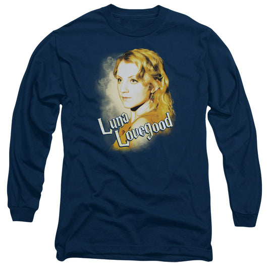 Harry Potter Luna Closeup Mens Long Sleeve Shirt Navy Blue
