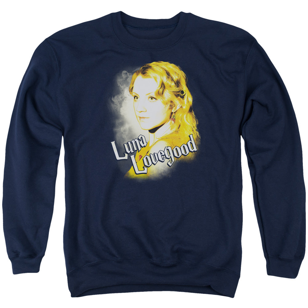 Harry Potter Luna Closeup Mens Crewneck Sweatshirt Navy Blue