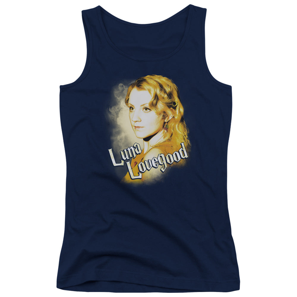 Harry Potter Luna Closeup Womens Tank Top Shirt Navy Blue