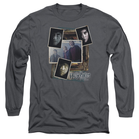 Harry Potter Trio Collage Mens Long Sleeve Shirt Charcoal