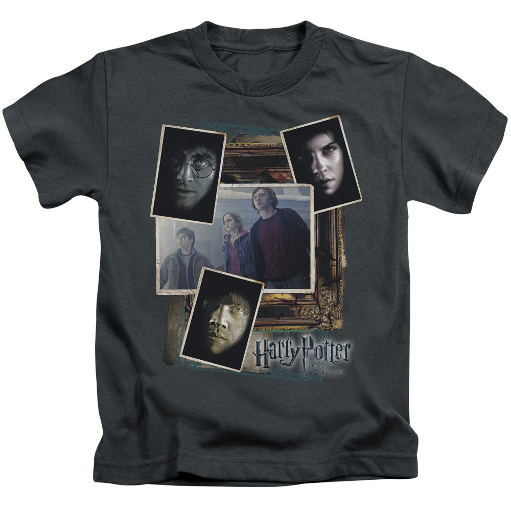 Harry Potter Trio Collage Juvenile Kids Youth T Shirt Charcoal