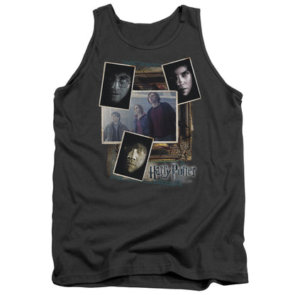 Harry Potter Trio Collage Mens Tank Top Shirt Charcoal