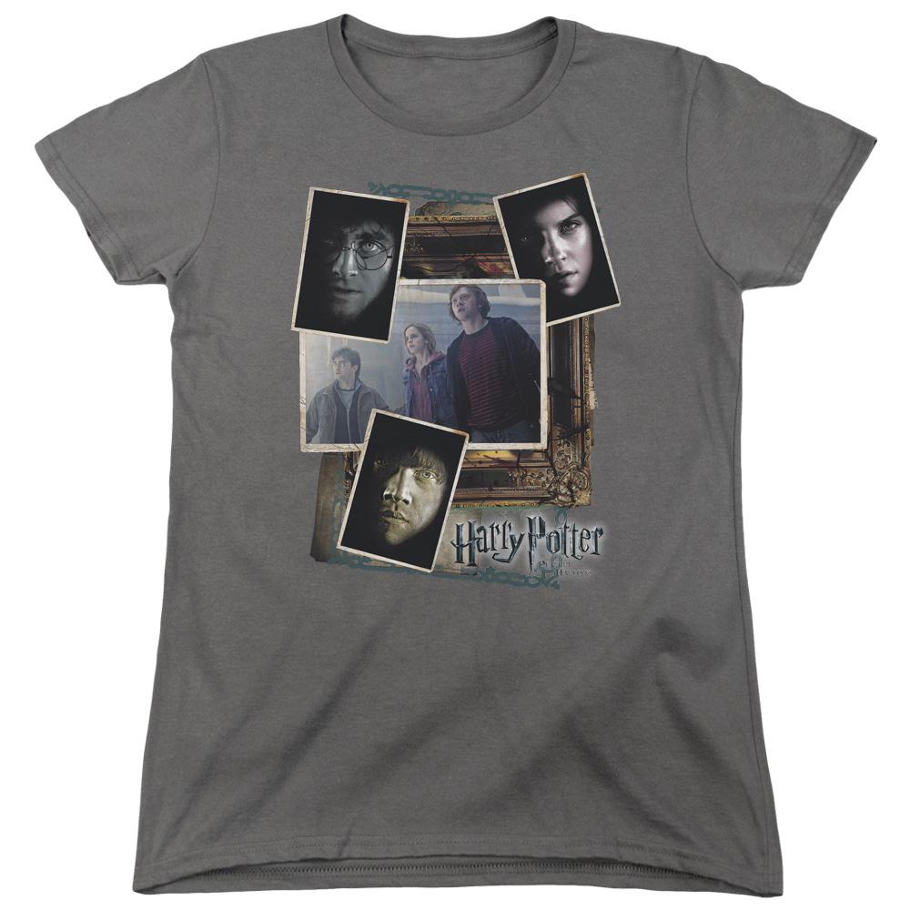 Harry Potter Trio Collage Womens T Shirt Charcoal