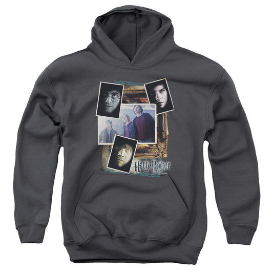 Harry Potter Trio Collage Kids Youth Hoodie Charcoal