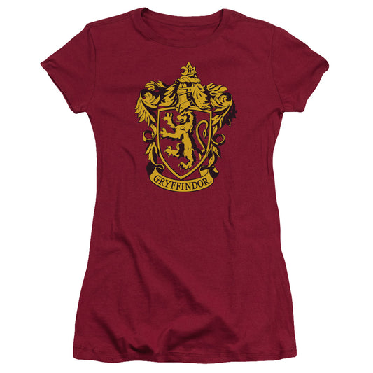 Harry Potter Gryffindor Crest Junior Sheer Cap Sleeve Womens T Shirt Cardinal