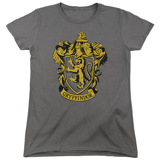 Harry Potter Gryffindor Crest Womens T Shirt Charcoal