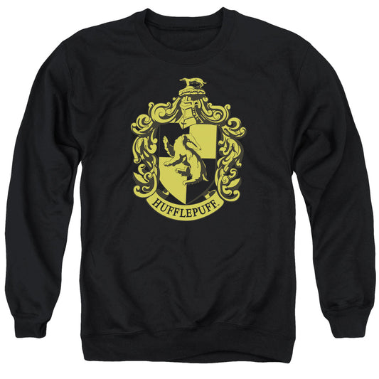 Harry Potter Hufflepuff Crest Mens Crewneck Sweatshirt Black
