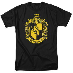 Harry Potter Hufflepuff Crest Mens T Shirt Black