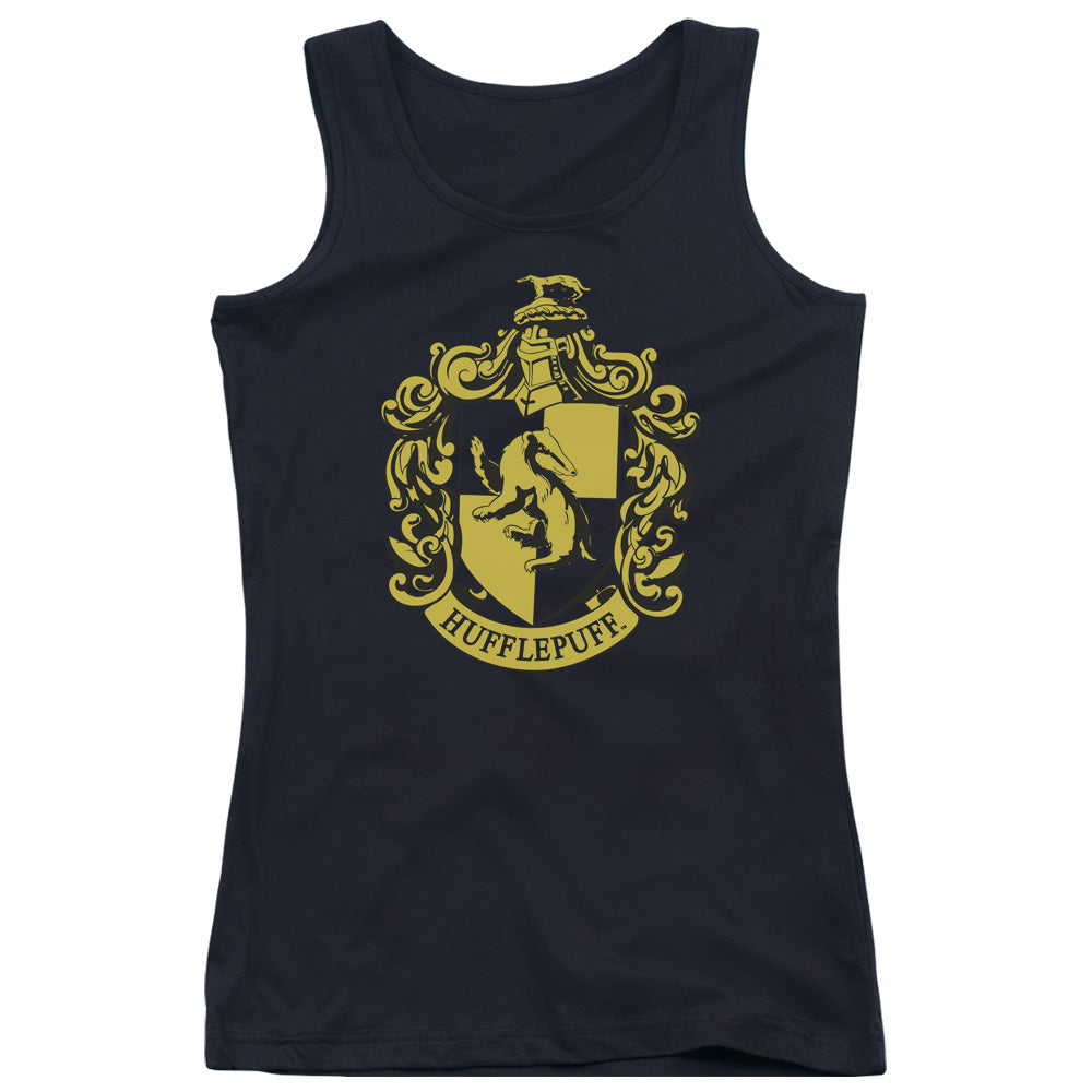 Harry Potter Hufflepuff Crest Womens Tank Top Shirt Black