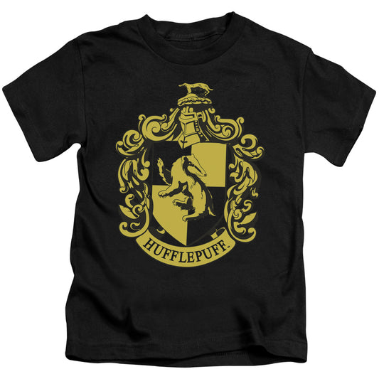 Harry Potter Hufflepuff Crest Juvenile Kids Youth T Shirt Black