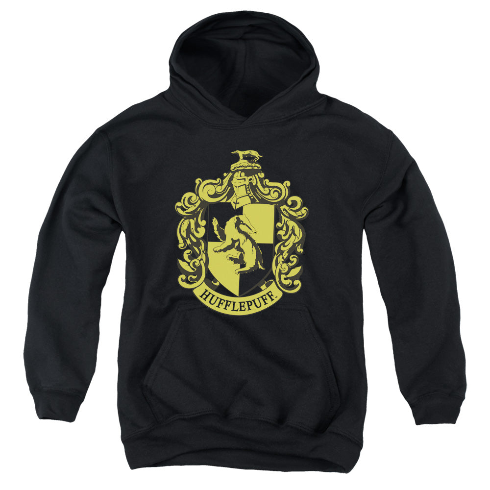 Harry Potter Hufflepuff Crest Kids Youth Hoodie Black
