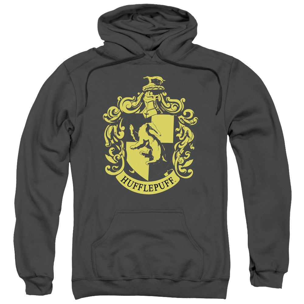 Harry Potter Hufflepuff Crest Mens Hoodie Charcoal