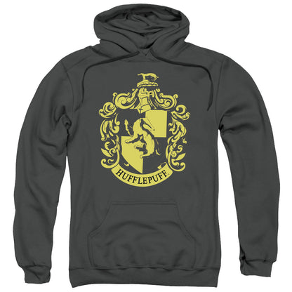 Harry Potter Hufflepuff Crest Mens Hoodie Charcoal