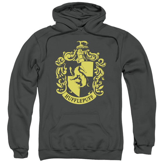Harry Potter Hufflepuff Crest Mens Hoodie Charcoal