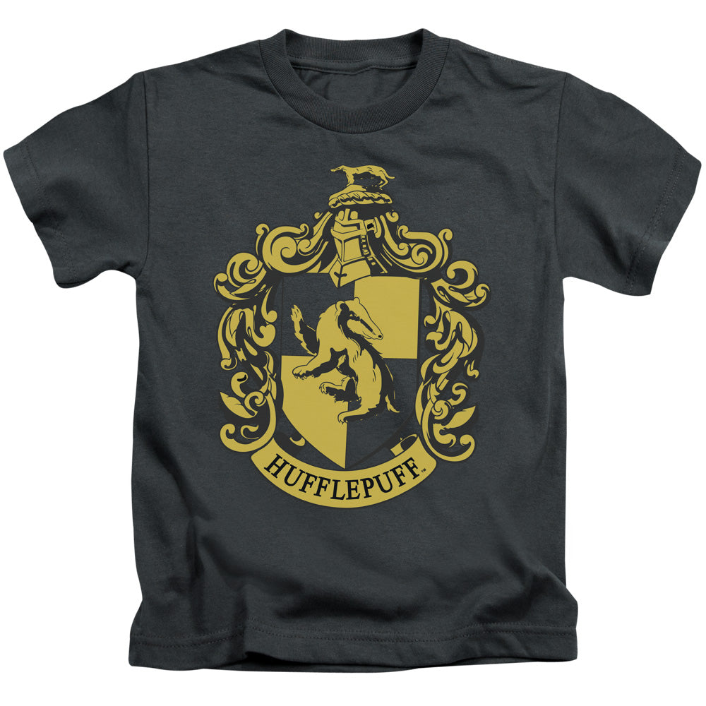 Harry Potter Hufflepuff Crest Juvenile Kids Youth T Shirt Charcoal