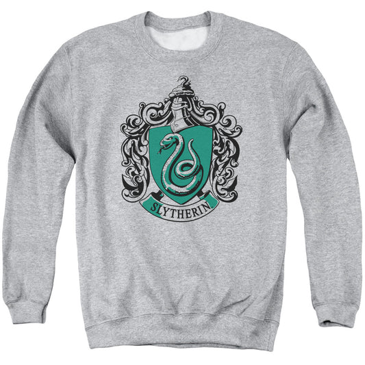 Harry Potter Slytherin Crest Mens Crewneck Sweatshirt Athletic Heather