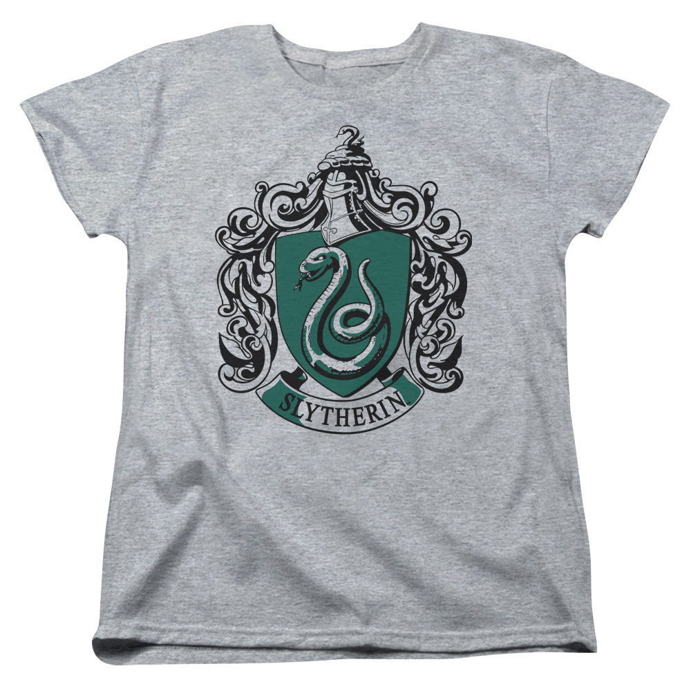 Harry Potter Slytherin Crest Womens T Shirt Athletic Heather