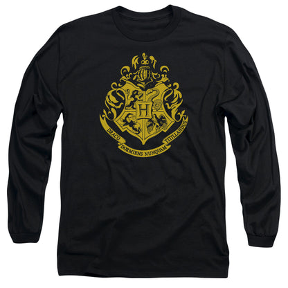 Harry Potter Hogwarts Crest Mens Long Sleeve Shirt Black