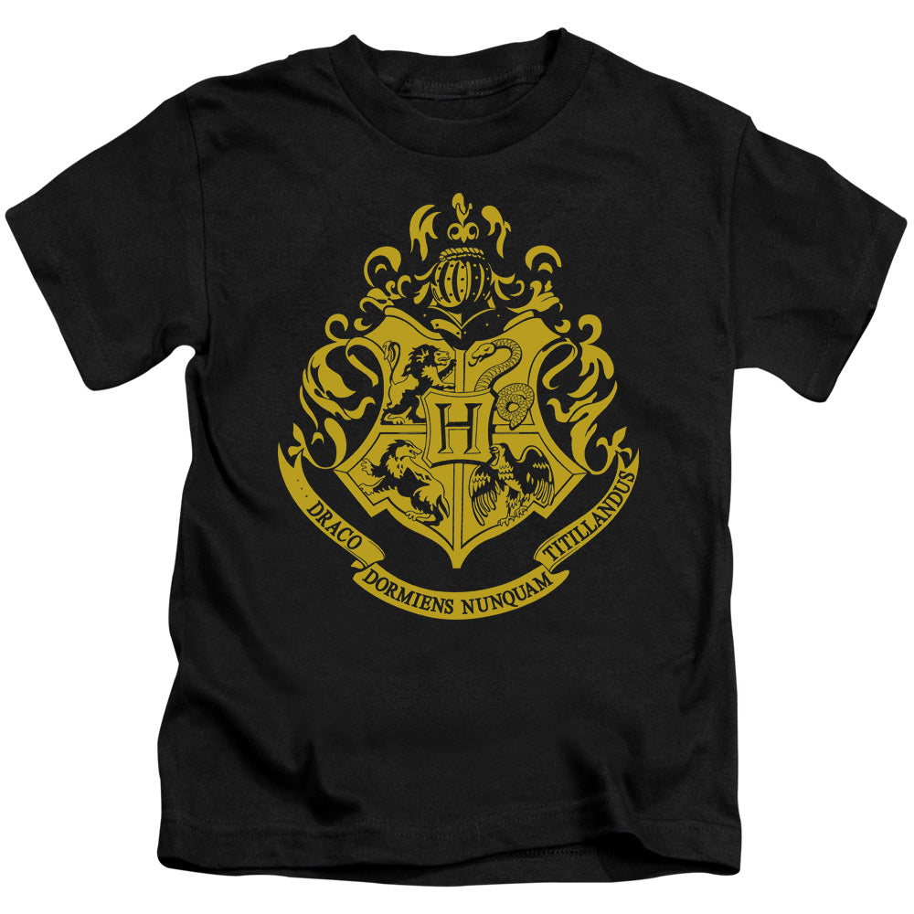 Harry Potter Hogwarts Crest Juvenile Kids Youth T Shirt Black