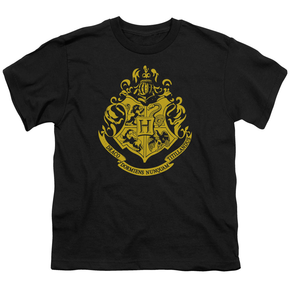 Harry Potter Hogwarts Crest Kids Youth T Shirt Black