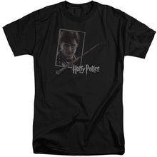 Load image into Gallery viewer, Harry Potter Harrys Wand Portrait Mens Tall T Shirt Black