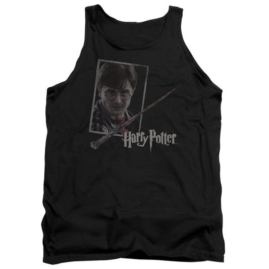 Harry Potter Harrys Wand Portrait Mens Tank Top Shirt Black