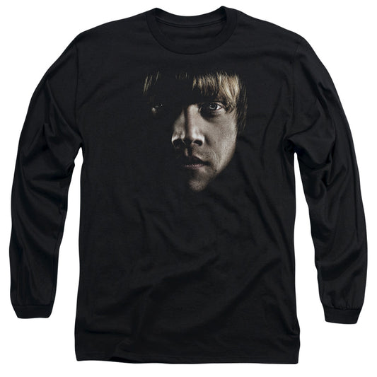 Harry Potter Ron Poster Head Mens Long Sleeve Shirt Black
