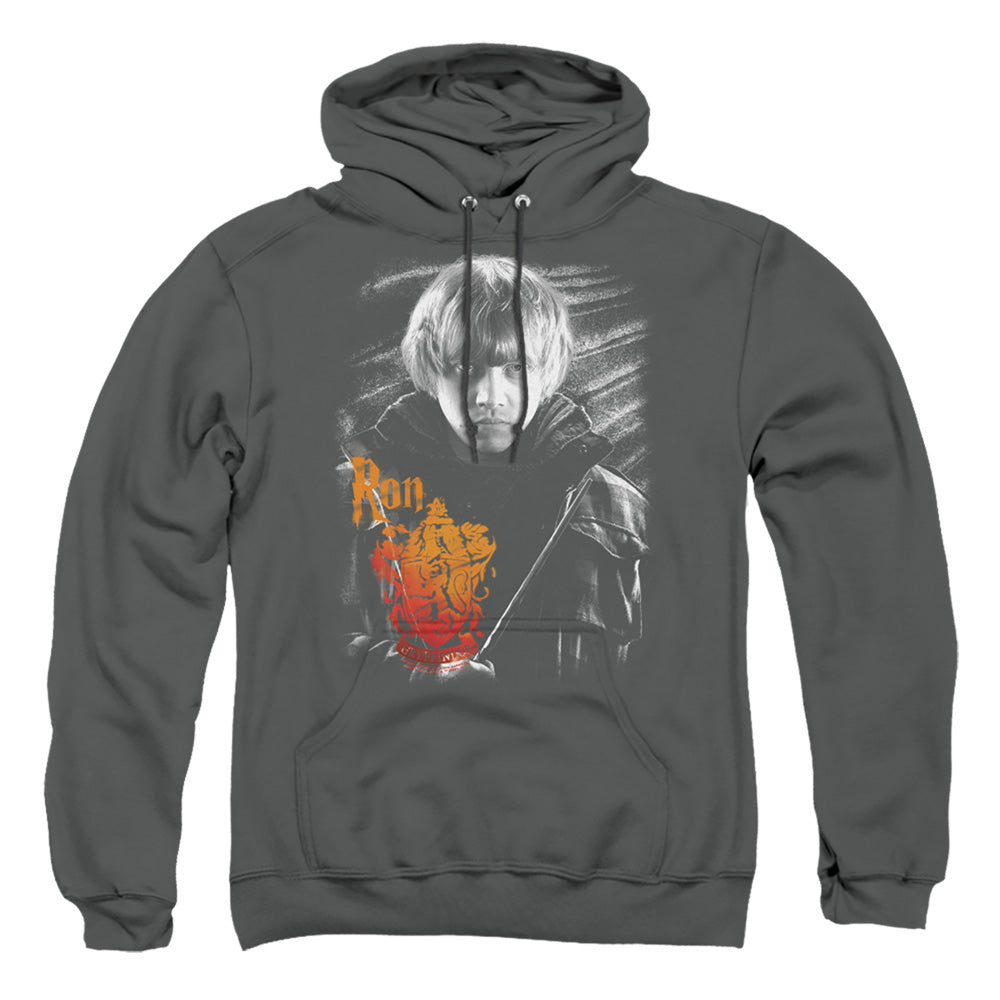 Harry Potter Ron Portrait Mens Hoodie Charcoal Officially Licensed