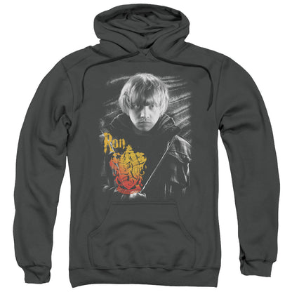 Harry Potter Ron Portrait Mens Hoodie Charcoal