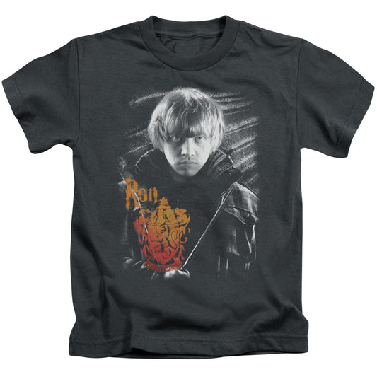 Harry Potter Ron Portrait Juvenile Kids Youth T Shirt Charcoal