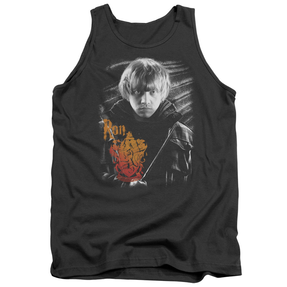 Harry Potter Ron Portrait Mens Tank Top Shirt Charcoal