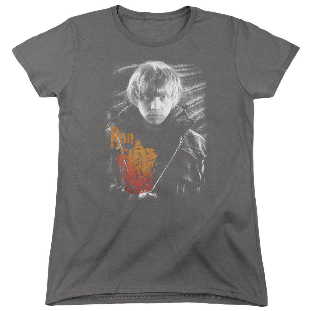 Harry Potter Ron Portrait Womens T Shirt Charcoal