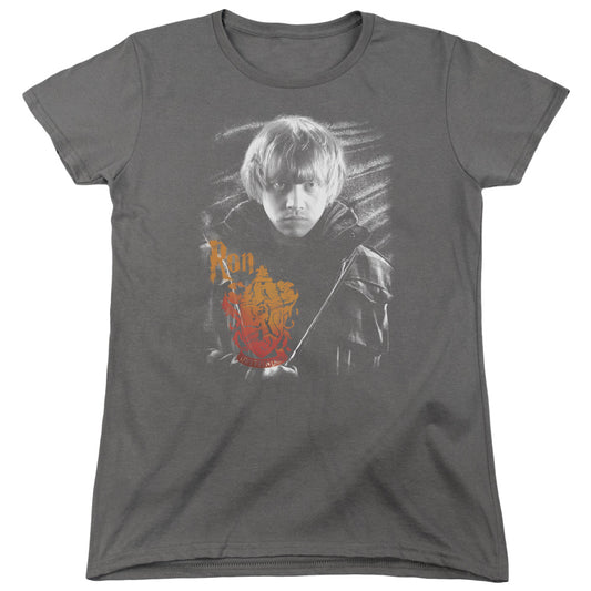 Harry Potter Ron Portrait Womens T Shirt Charcoal