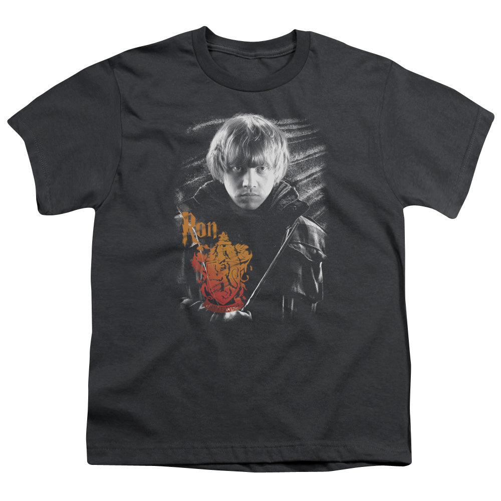 Harry Potter Ron Portrait Kids Youth T Shirt Charcoal
