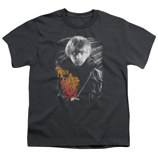 Harry Potter Ron Portrait Kids Youth T Shirt Charcoal