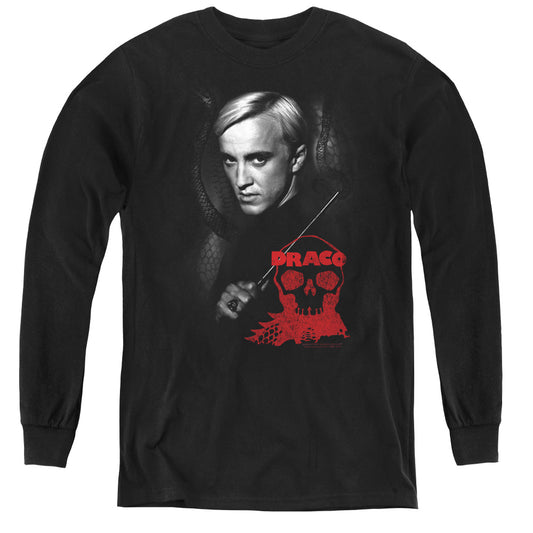 Harry Potter Draco Portrait Long Sleeve Kids Youth T Shirt Black