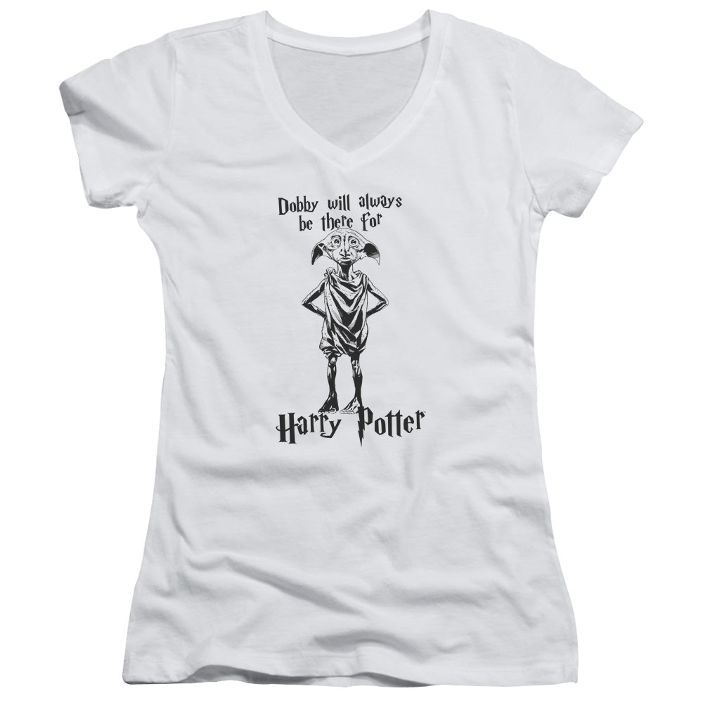 Harry Potter Always Be There Junior Sheer Cap Sleeve V-Neck Womens T Shirt White