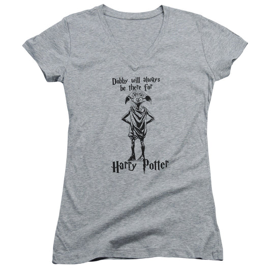 Harry Potter Always Be There Junior Sheer Cap Sleeve V-Neck Womens T Shirt Athletic Heather