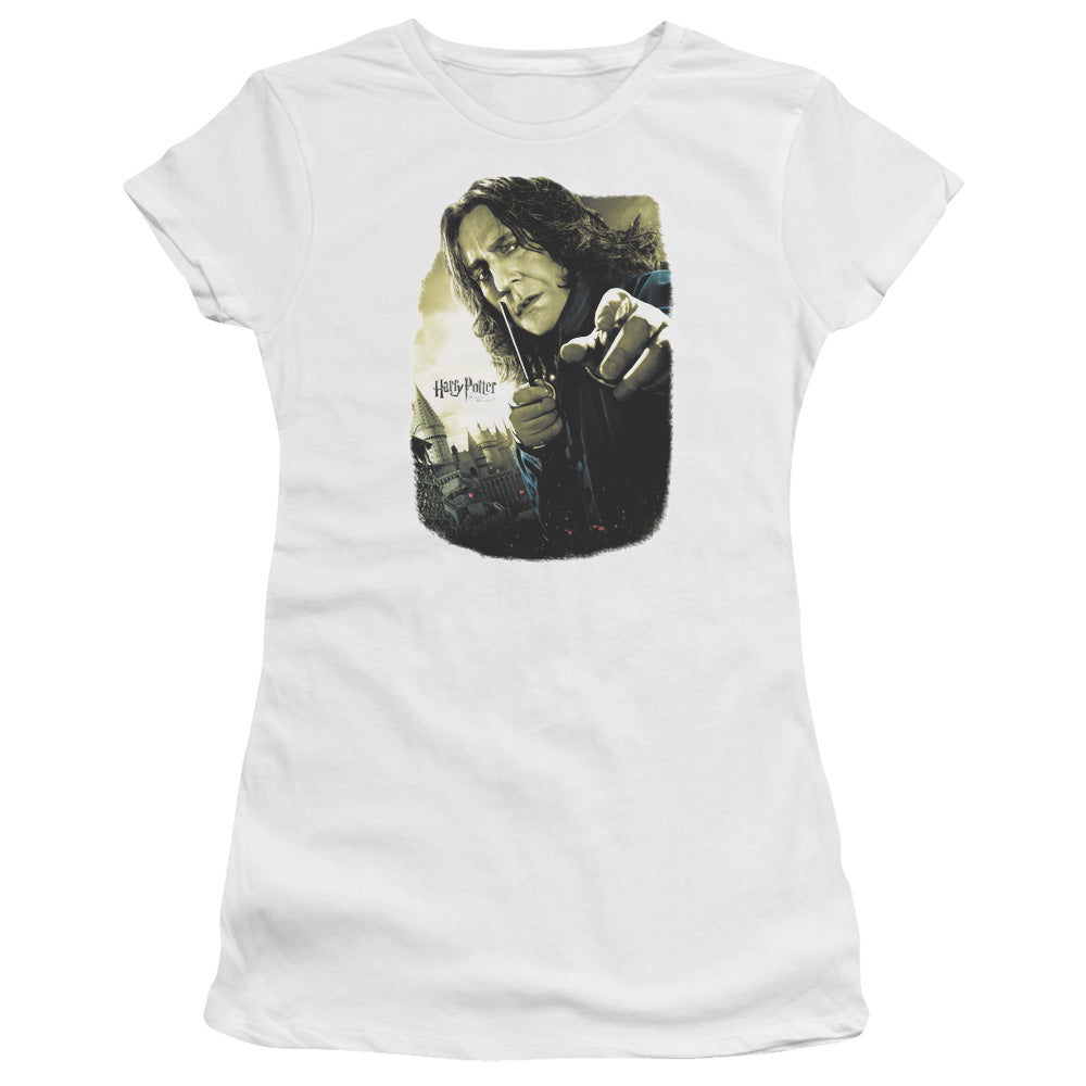 Harry Potter Snape Poster Junior Sheer Cap Sleeve Womens T Shirt White