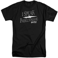 Load image into Gallery viewer, Harry Potter I Speak Parseltongue Mens Tall T Shirt Black