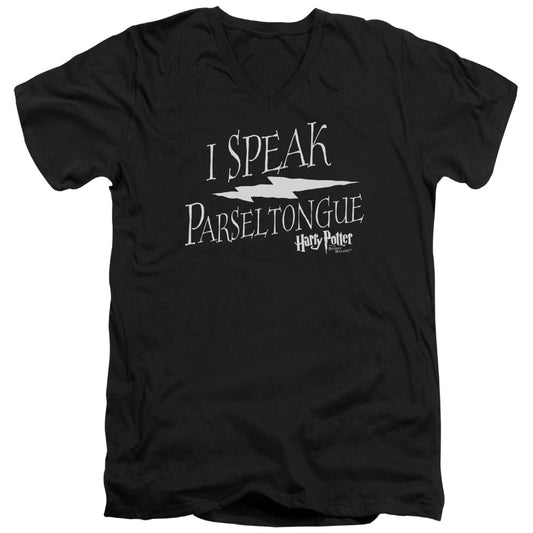 Harry Potter I Speak Parseltongue Mens Slim Fit V-Neck T Shirt Black