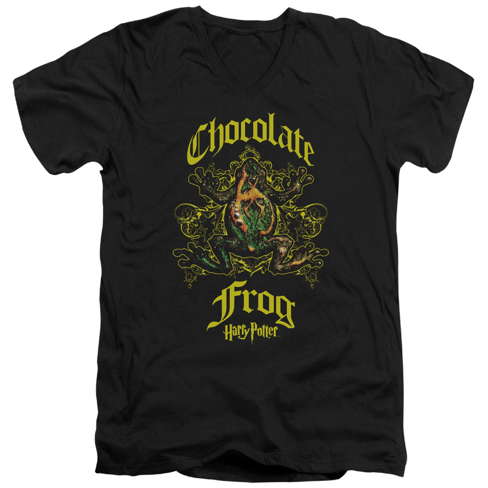 Harry Potter Chocolate Frog Mens Slim Fit V-Neck T Shirt Black
