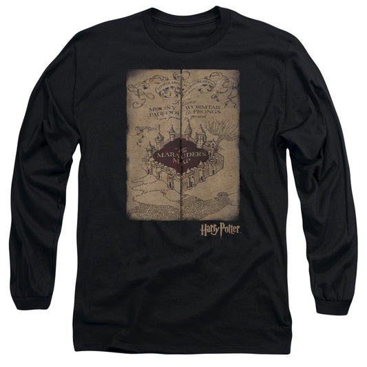 Harry Potter Marauders Map Mens Long Sleeve Shirt Black